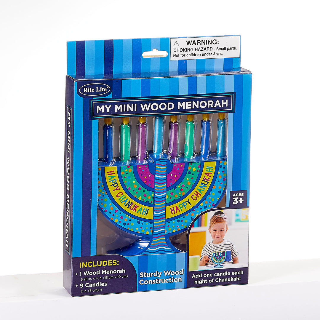 My Mini Wood Menorah With Removable Wood Candles