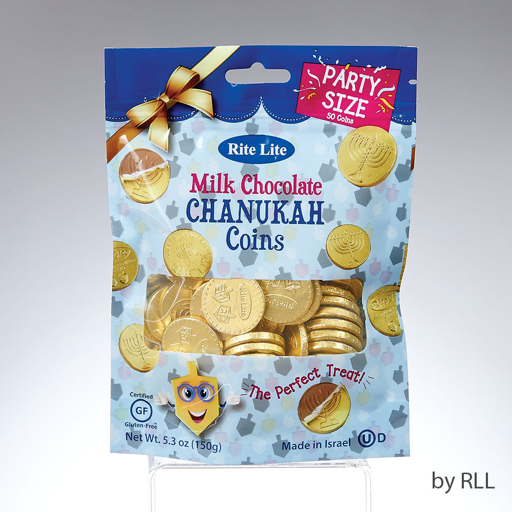 Chanukah Gelt Milk Chocolate Coins Party Bag