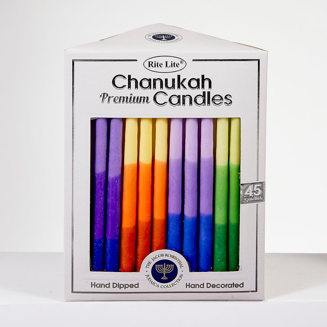 Premium Hand Dipped Multicolour Chanukah Candles