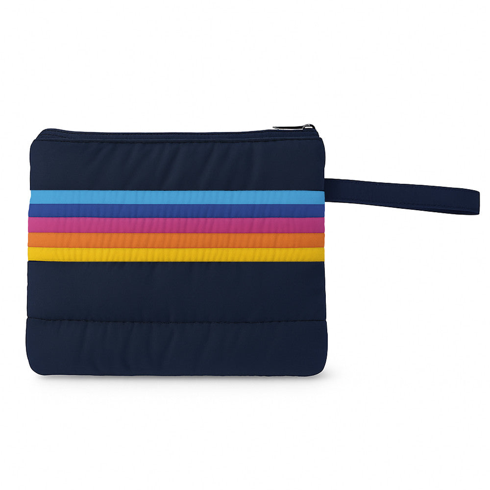 Retro Blue Stripe Puffer Wet Bag