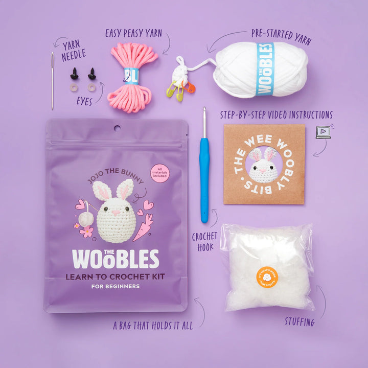 The Woobles: JOJO The Bunny Learn To Crochet Kit