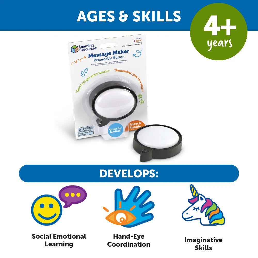Message Maker Recordable Button- Speech Bubble