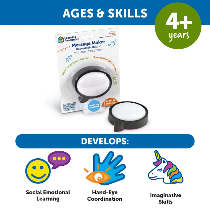 Message Maker Recordable Button- Speech Bubble