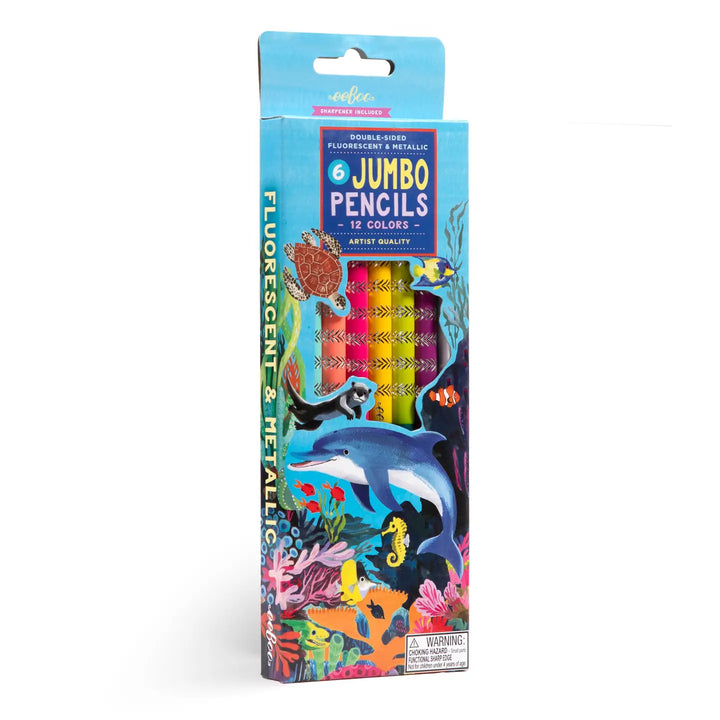 Sea Life 6 Jumbo Double-Sided Colored Pencils