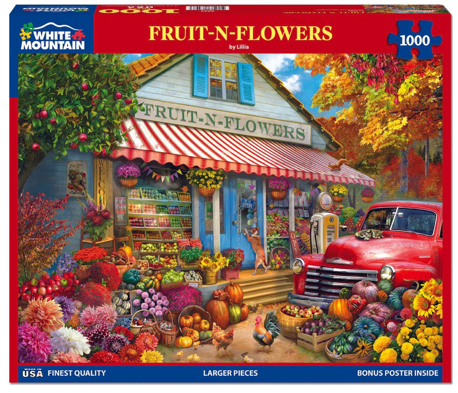 White Mountain Fruit N Flowers Jigsaw Puzzle 1000pc