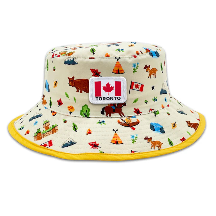 Toronto Canada Icons Reversible Bucket Hat (Kids)