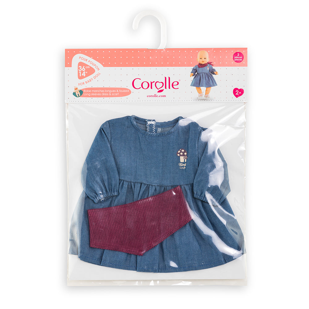 Corolle Little Explorer - Jean Dress &amp; Scarf for 14" Baby Doll