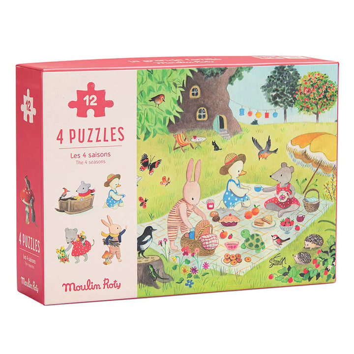 Moulin Roty La Grande Famille - Seasons Mini Puzzles (4x12pcs)