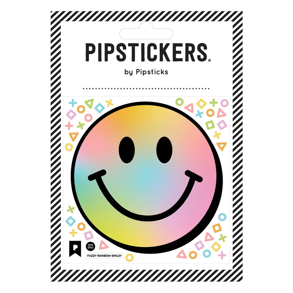 Pipstickers Fuzzy Rainbow Smiley