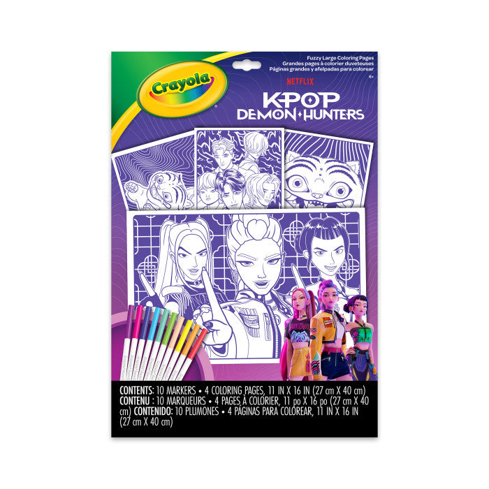 K Pop Demon Hunters Large Fuzzy Colouring Pages