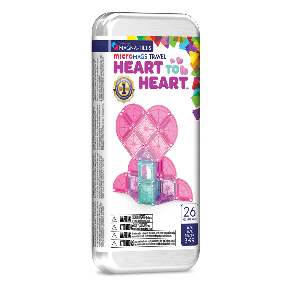 Magna-Tiles MicroMAGS Heart to Heart 26 Piece Travel Set