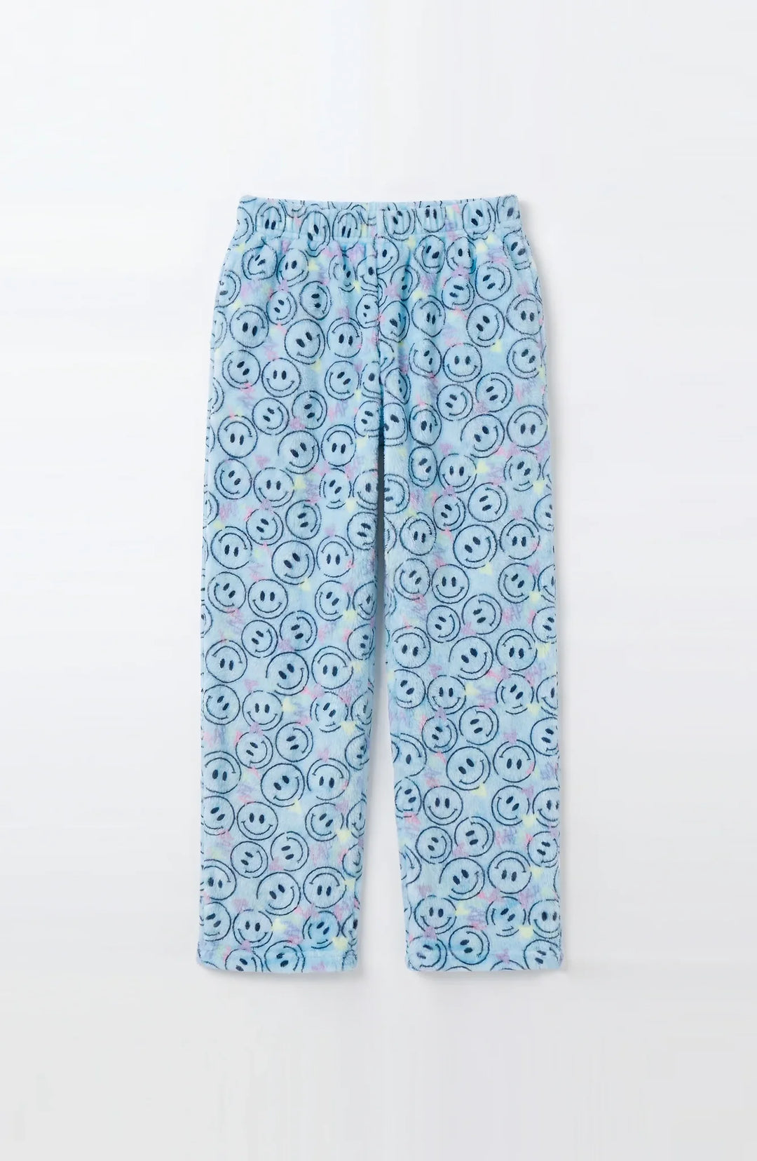 Preppy Goose Plush Blue Smiley Loungewear Pant