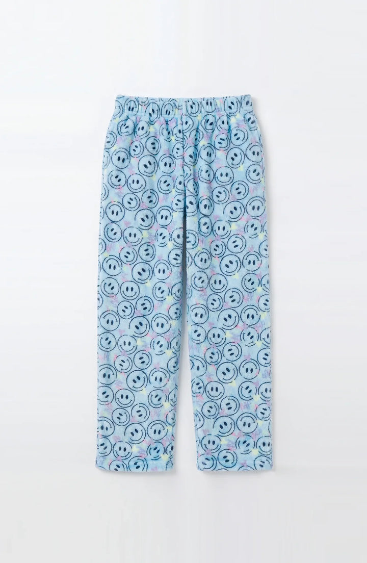 Preppy Goose Plush Blue Smiley Loungewear Pant