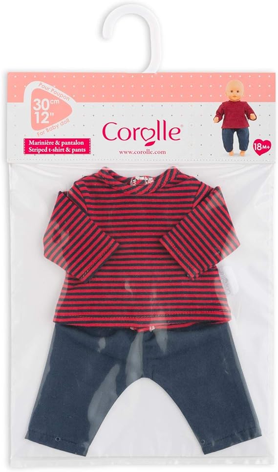 Corolle Baby Doll Stripped T-Shirt & Pants for 12" Doll