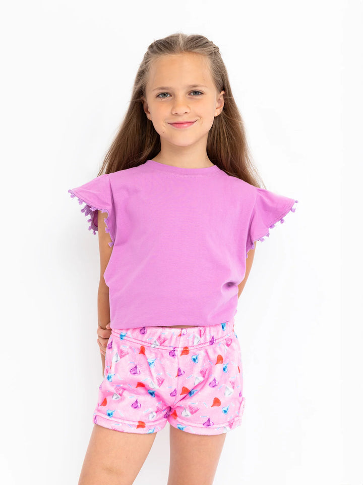 Preppy Goose Chocolate Kisses Plush Lounge Shorts