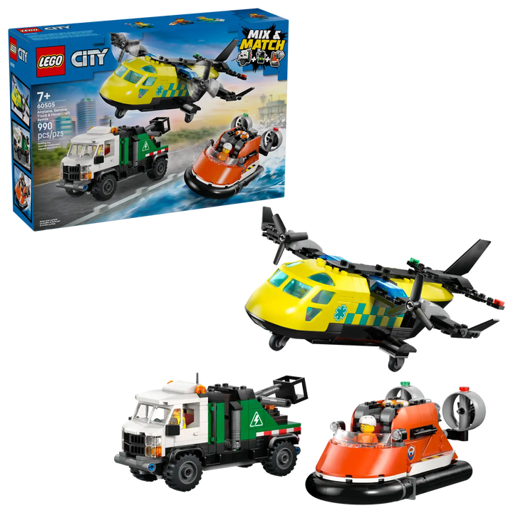 LEGO® City Airplane, Service Truck &amp; Hovercraft Remix