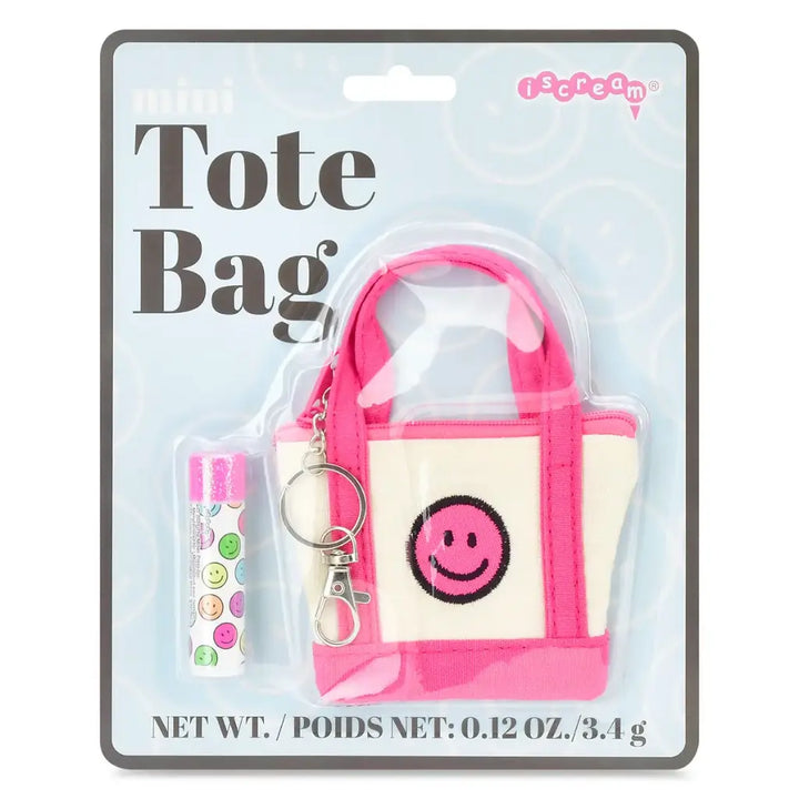 Iscream Mini Tote Bag Lip Balm Key Chain Set