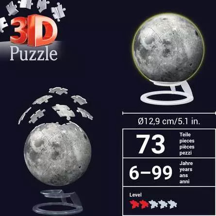 Ravensburger Glow In The Dark Star "The Moon" 72pc 3D Puzzle