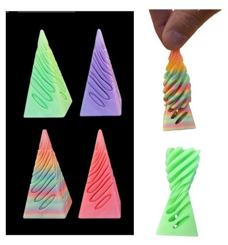 3D Printed Impossible Pyramid & Cone Fidget Glow