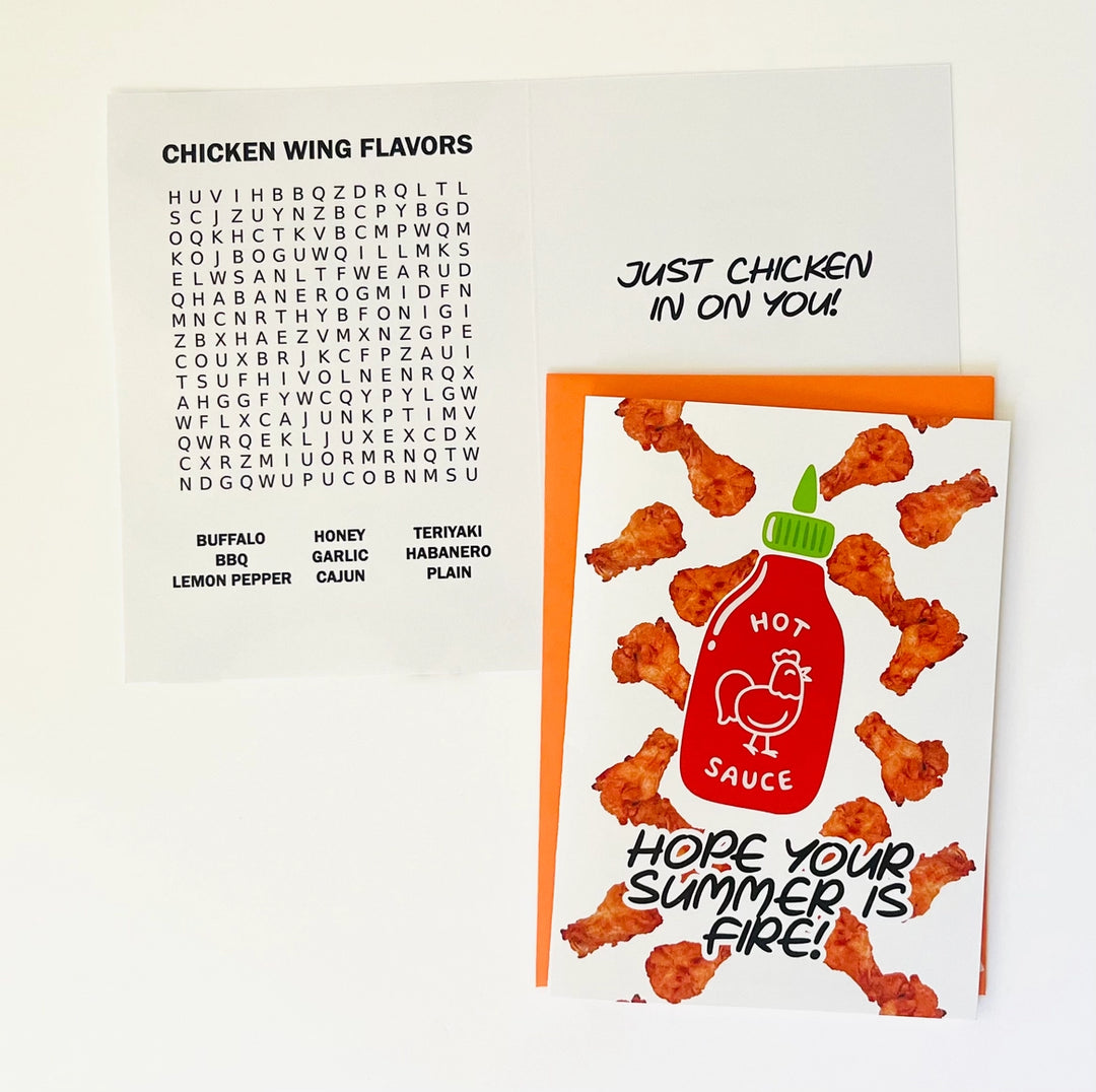 Summer Camp Greeting Card - Hope Your Summer Is Fire! (Hot Sauce)
