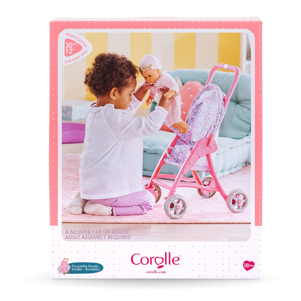 Corolle Flowered Stroller for 12" Doll
