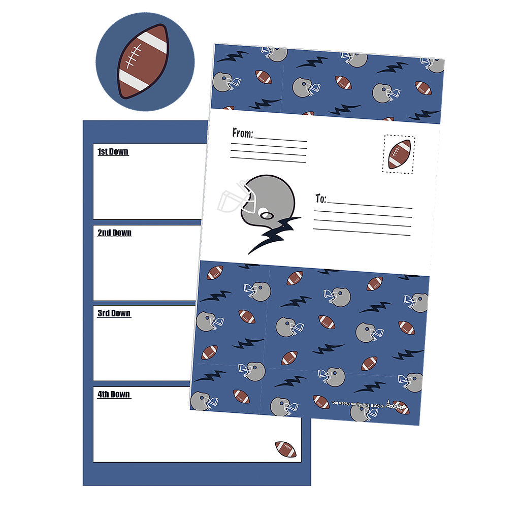 Iscream Footballs and Helmets Foldover Cards