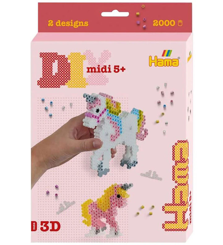 Hama: Midi Beads Hanging Box - 3D Unicorns