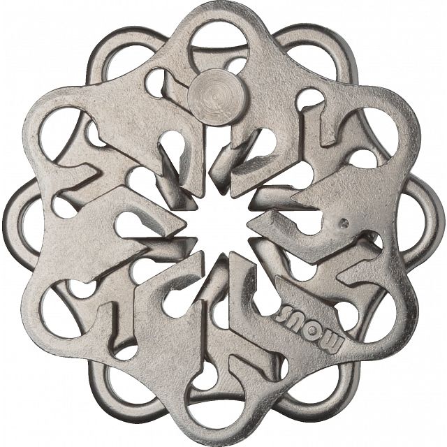Huzzle Cast Snow Metal Puzzle