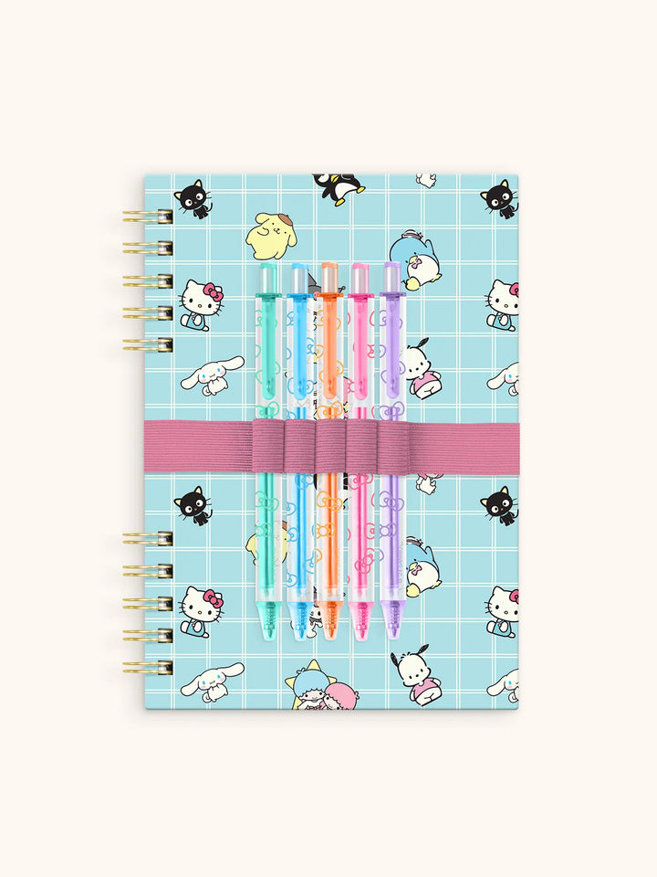 Hello Kitty and Friends Blue Grid Harper Notebook & Pen Set
