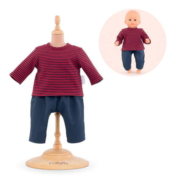 Corolle Baby Doll Stripped T-Shirt & Pants for 12" Doll
