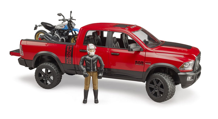 RAM 2500 Power Wagon with Scrambler Ducati Desert Sled and Driver