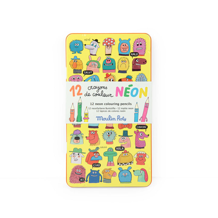 Schmouks - 12 Neon Colouring Pencils by Moulin Roty