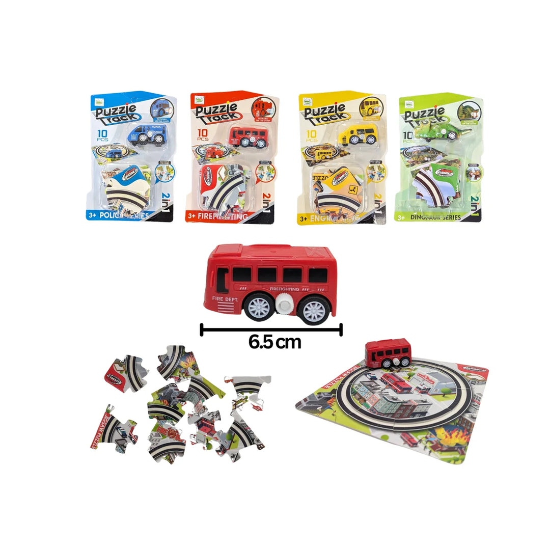 Work Vehicle Puzzle Track Card