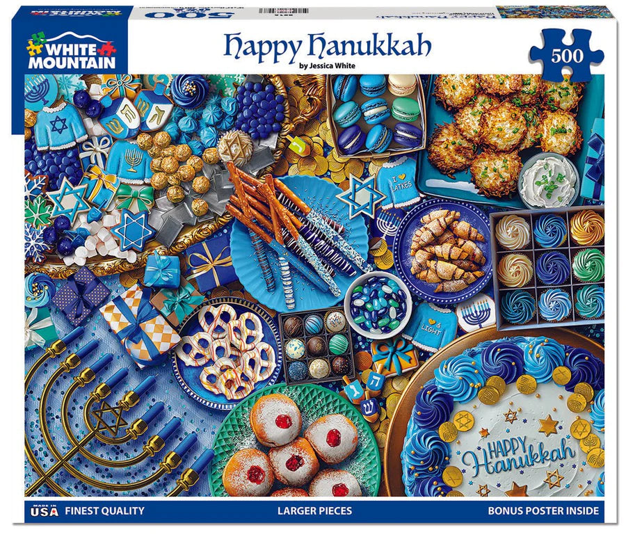 White Mountain Happy Hanukkah 500pc Puzzle
