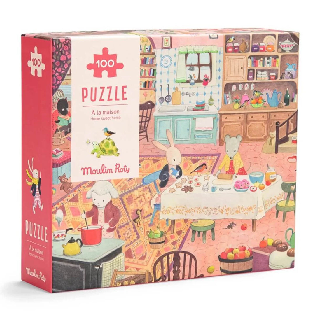 Moulin Roty La Grande Famille -  At Home Puzzle 100pcs