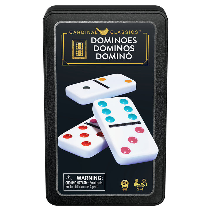 Classic Double-6 Dominoes Game in a Metal Box