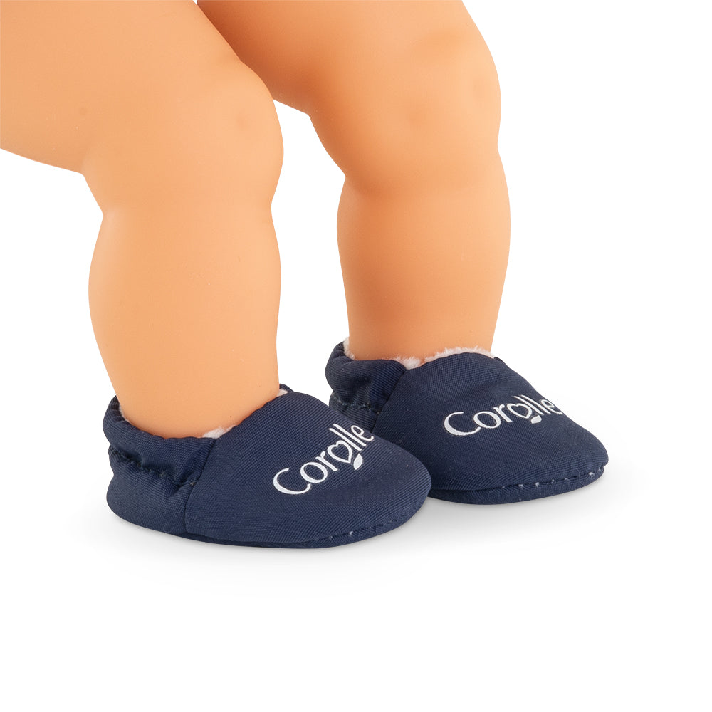 Corolle Navy Blue Slippers For 12" Baby Doll