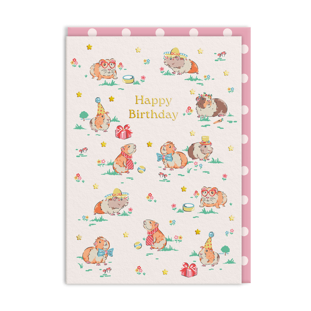 Guinea Pig Party Happy Birthday Card