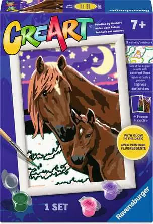 CreArt Paint by Number - Horses at Midnight