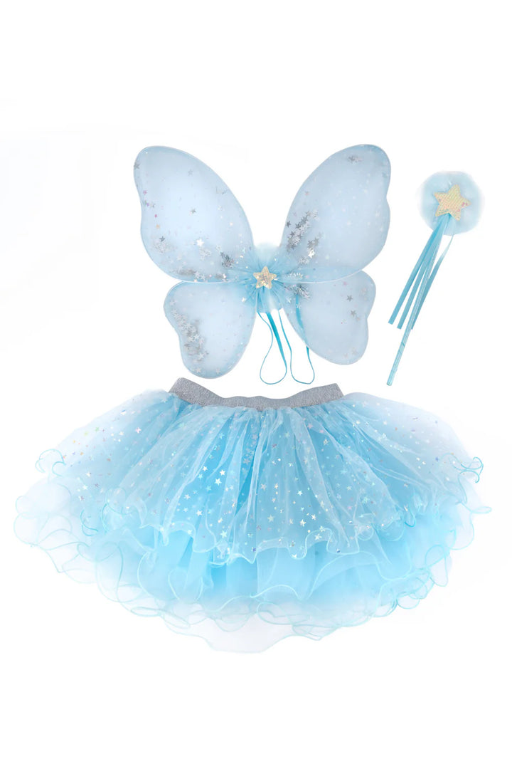 Iridescent Celestrial Fairy Wings, Tutu, Wand Size 4-6