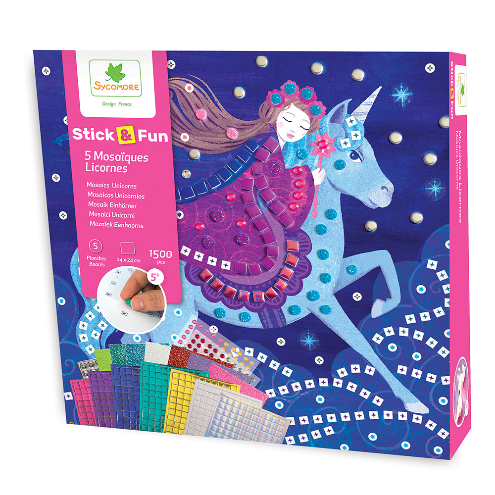 Stick'N Fun - Large 5 Mosaics Unicorns