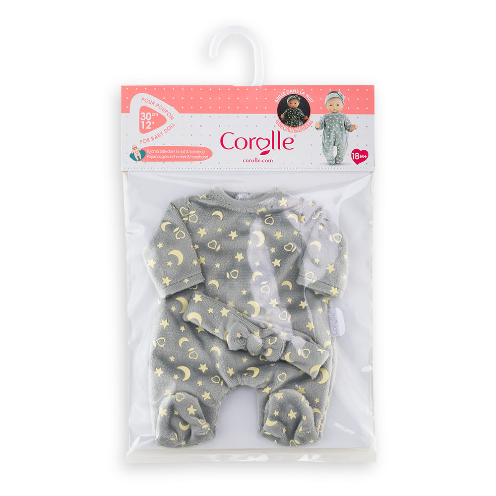 Corolle Glow in The Dark Pajamas & Headband for 12" Baby Doll