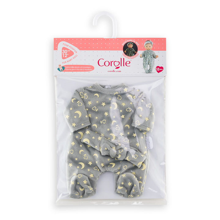 Corolle Glow in The Dark Pajamas & Headband for 12" Baby Doll