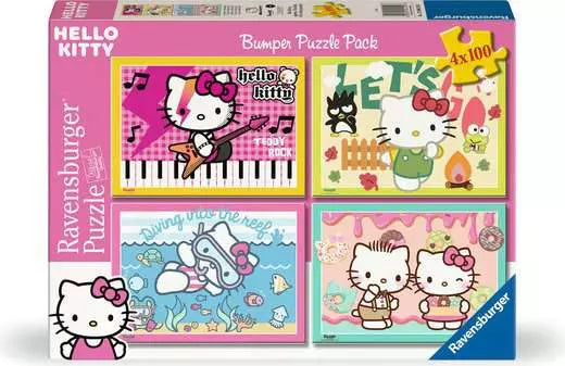 Ravensburger  Let's go, Hello Kitty! 4 x 100pc Puzzle
