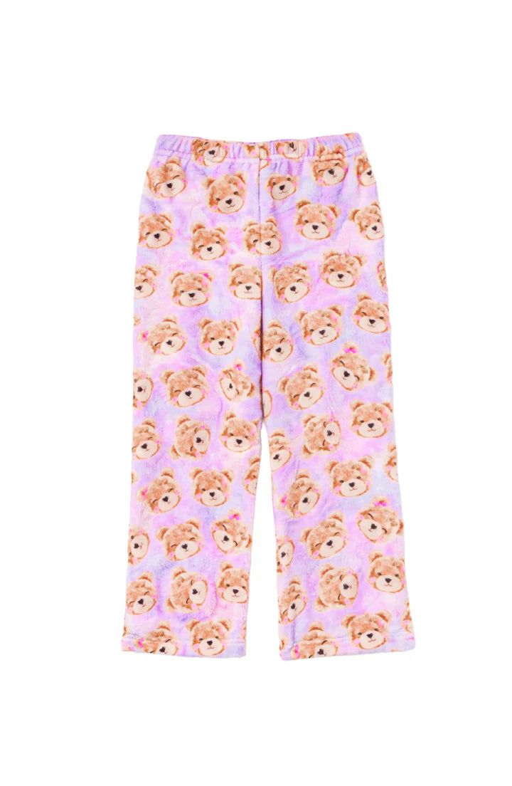 Preppy Goose Plush Lavender Teddy Print Loungewear Pant