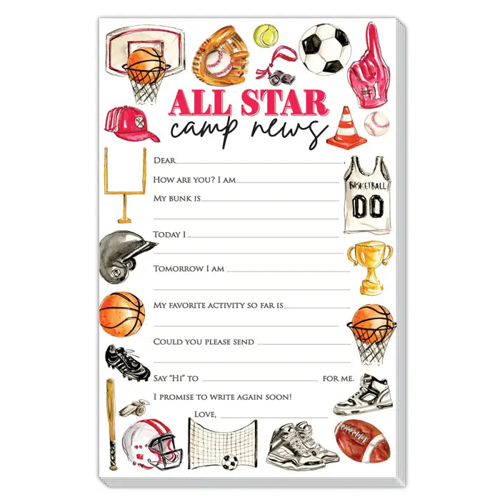 Handpainted All Star Fill-In Camp Stationery Pads