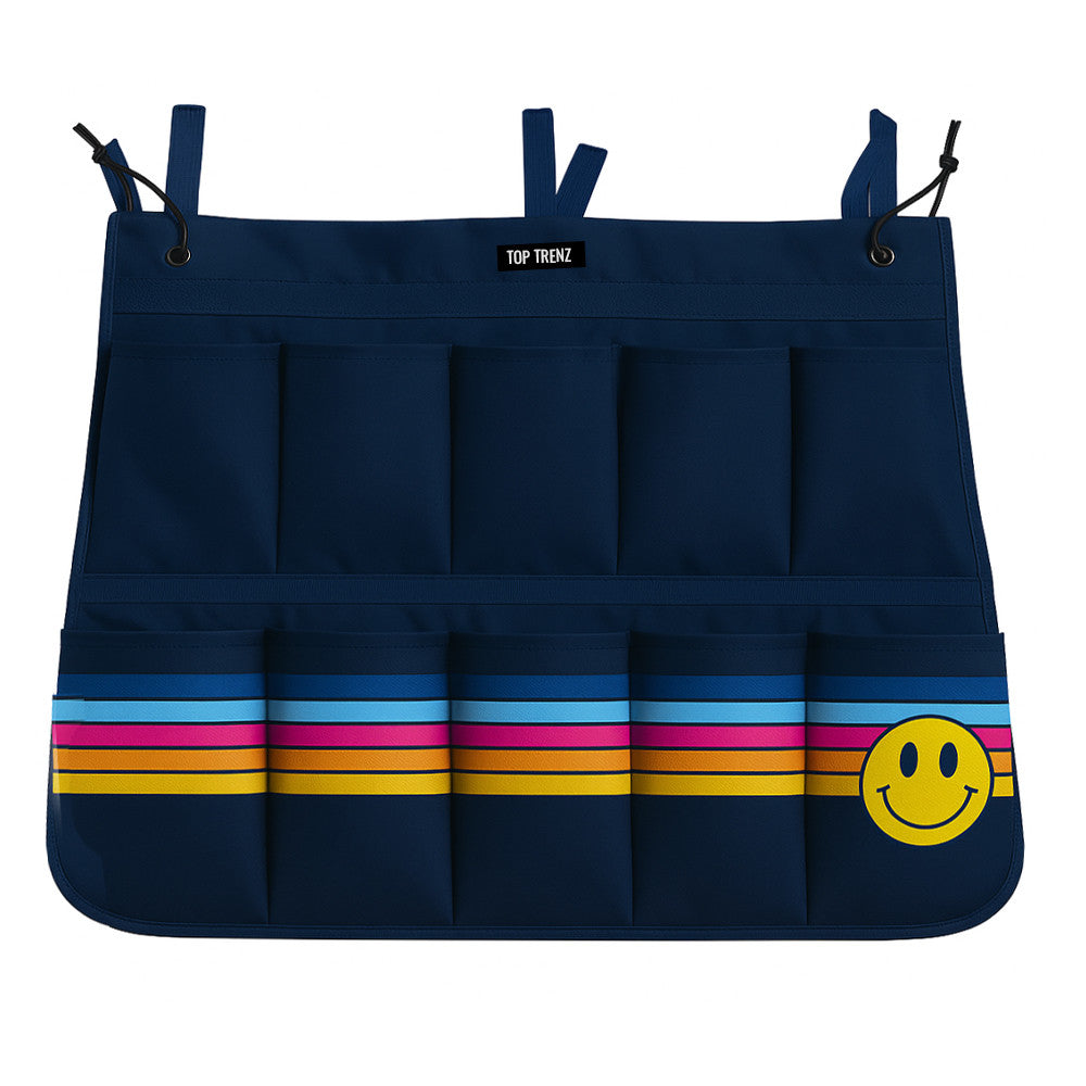 Top Trenz Retro Stripes Happy Face Shoe Organizer