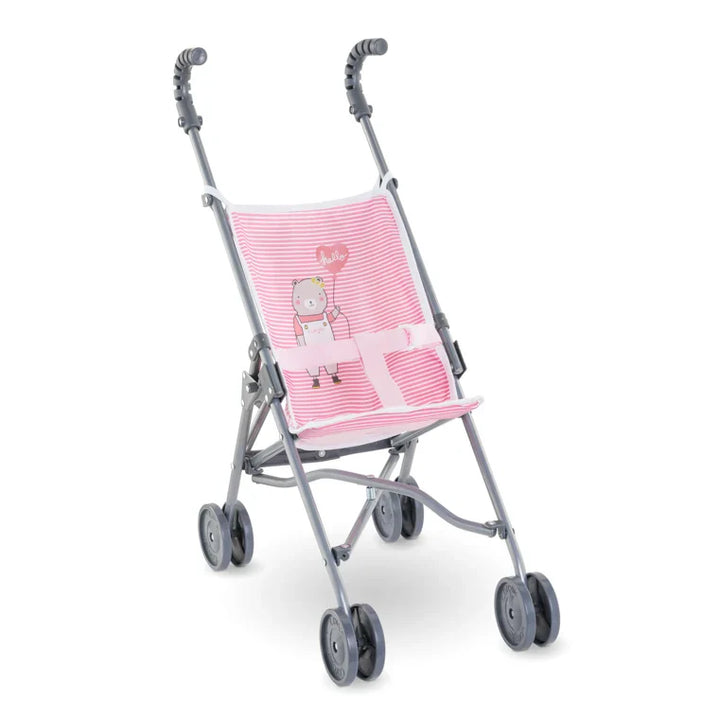 Corolle Umbrella Stroller for 14" & 17" Doll - Pink Stripe