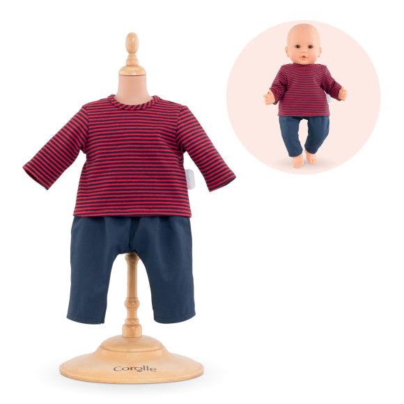 Corolle Striped T-Shirt & Pants for 14" Baby Doll