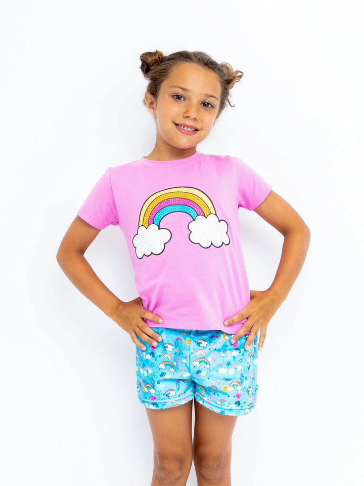 Preppy Goose Rainbow Plush Lounge Shorts